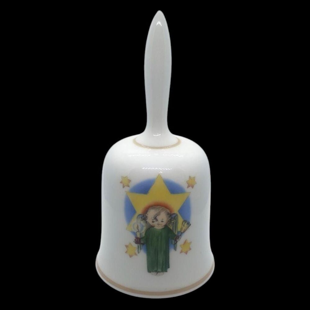 Sister Berta Hummel Christmas 1977 Porcelain Bell Schmid Bros 6" Child w/ Stars
